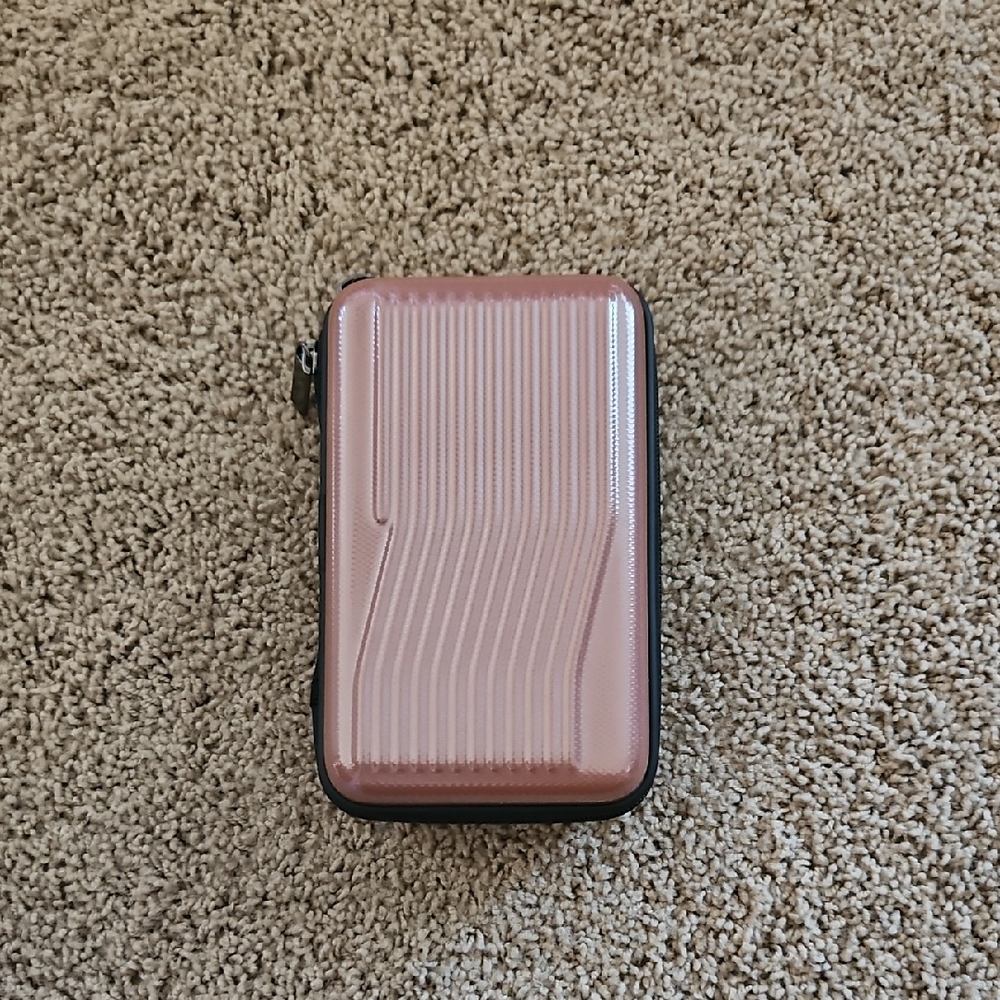Compact Pink and Black Hard Shell Case